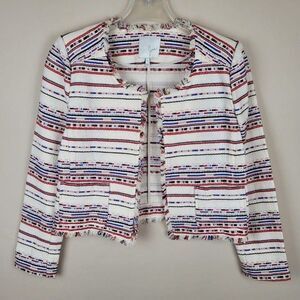 Joie Size S Silana Jacket Tweed Blazer In Regal Red Multicolor